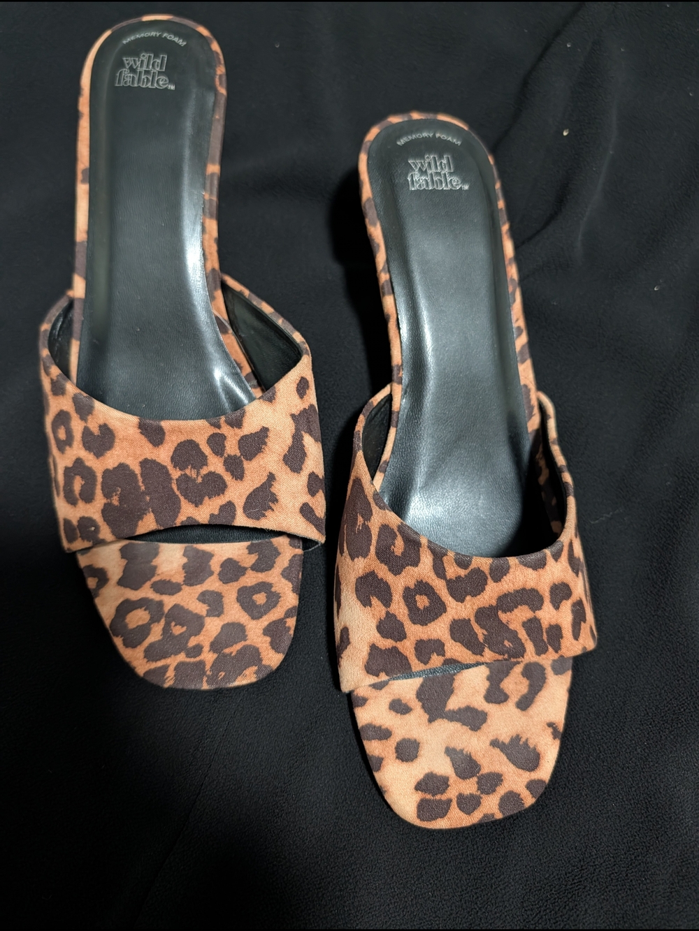 wild fable Leopard Print Slide Mules - Brown & Black